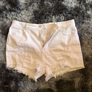 white denim shorts